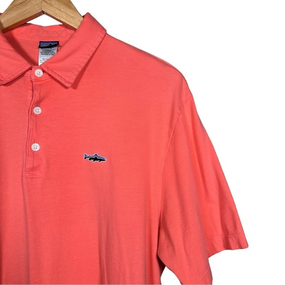 PATAGONIA Trout Fitz Roy Organic Cotton Jersey Polo Shirt - Picture 5 of 9
